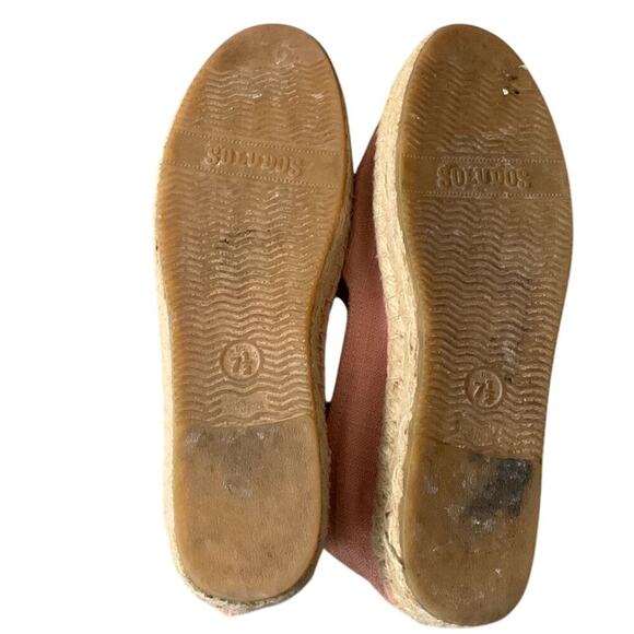 Anthropologie Soludos Ciao Bella Espadrilles Woven Platform Pink White Size 7.5 - Picture 5 of 5